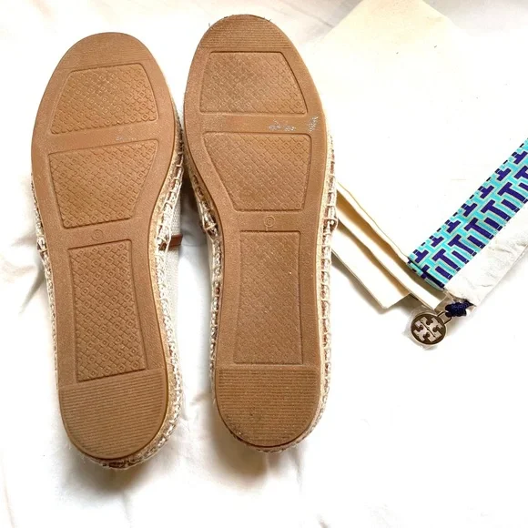 New Tory Burch Sidney Canvas Espadrilles Flats Size 6 - Picture 7 of 9